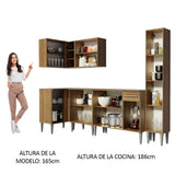 Cocina Integral Esquinera 325cm Marrón Emilly Agua 02