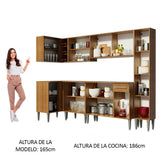 Cocina Integral Esquinera 325cm Marrón Emilly Space 03