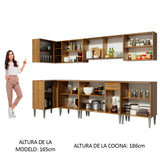 Cocina Integral Esquinera 357cm Marrón Emilly Jazz 02