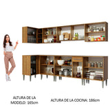 Cocina Integral Esquinera 357cm Marrón Emilly Mega 03