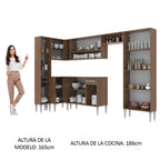 Cocina Integral Esquinera 385cm Marrón Emilly Love 01