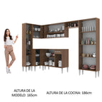 Cocina Integral Esquinera 385cm Marrón/Branco Emilly Love 01