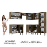Cocina Integral Esquinera 417cm Marrón Emilly Ice 01