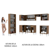 Cocina Integral Esquinera 481cm Marrón Emilly Moon 01