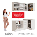 Cocina Integral Esquinera 269cm Blanco Glamy 01