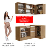 Cocina Integral Esquinera 269cm Marrón Glamy 01