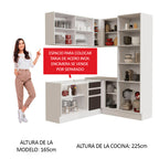 Cocina Integral Esquinera 329cm Blanco/Negro Glamy 01