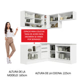 Cocina Integral Esquinera 349cm Blanco Glamy 02