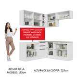 Cocina Integral Esquinera 349cm Blanco Glamy 03