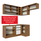 Cocina Integral Esquinera 349cm Marrón/Blanco Glamy 06