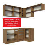 Cocina Integral Esquinera 349cm Marrón Glamy 07
