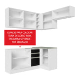 Cocina Integral Esquinera 349cm Blanco/Negro Glamy 07