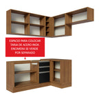 Cocina Integral Esquinera 349cm Marrón/Negro Glamy 07