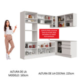 Cocina Integral Esquinera 399cm Blanco Glamy 02