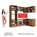Cocina Integral Esquinera 399cm Marrón Glamy 02