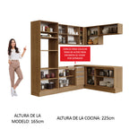 Cocina Integral Esquinera 419cm Marrón Glamy 01