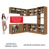 Cocina Integral Esquinera 459cm Marrón Glamy 01