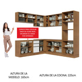 Cocina Integral Esquinera 459cm Marrón/Blanco Glamy 01