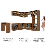 Cocina Integral Esquinera 504cm Marrón Glamy 01