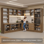 Cocina Integral 549cm Marrón Glamy 01