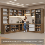 Cocina Integral 549cm Marrón/Blanco Glamy 01