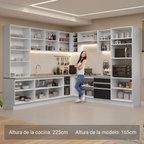 Cocina Integral 549cm Blanco/MNegro Glamy 01