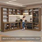 Cocina Integral Esquinera 549cm Marrón/Negro Glamy 01