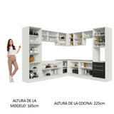 Cocina Integral Esquinera 546 cm Lux Blanco/Negro 03