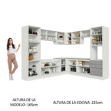 Cocina Integral Esquinera 546 cm Lux Blanco/Gris 03