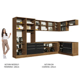 Cocina Integral Esquinera 546cm Marrón/Negro Lux 05