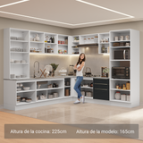 Cocina Integral 566cm Blanco/Negro Lux 01