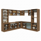Cocina Integral 566cm Marrón/Gris Lux 01