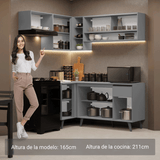 Cocina Integrale Esquinera 325 cm Gris Nice Madesa 03
