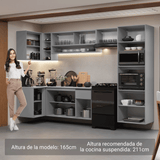 Cocina Integral 385 cm sin Patas Gris Nice