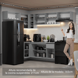 Cocina Esquinera 405 cm Sin Patas Nice Gris 01