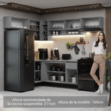 Cocina Integral 405 cm sin Patas Gris Nice