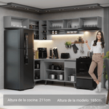 Cocina Integrale Esquinera 405cm Gris Nice Madesa 05