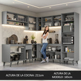 Cocina Integrale Esquinera 445cm Gris Nice Madesa 02