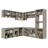 Cocina Integral Esquinera 445cm Flotante Crema Nice Madesa 03