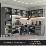 Cocina Integrale Esquinera 465cm Gris Nice Madesa 01