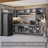Cocina Integral 465 cm sin Patas Gris Nice 02