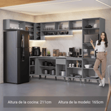 Cocina Integrale Esquinera 465cm Gris Nice Madesa 04
