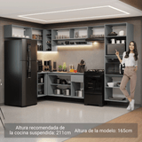 Cocina Integral 465 cm sin Patas Gris Nice 06