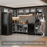 Cocina Integrale Esquinera 465cm Gris Nice Madesa 08