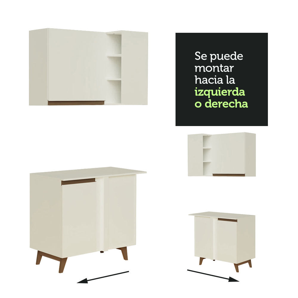 Cocina Integral Esquinera 262cm Blanco Reims 01