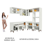 Cocina Integral de Esquina 402cm Blanco Reims 01