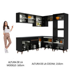 Cocina Integral Esquinera 402 cm Reims Negro 01