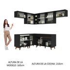 Cocina Integral Esquinera 402 cm Reims Negro 03