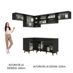 Cocina Integral Esquinera 402cm Negro Reims 04