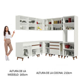 Cocina Integral Esquinera 437cm Blanco Reims Madesa 01